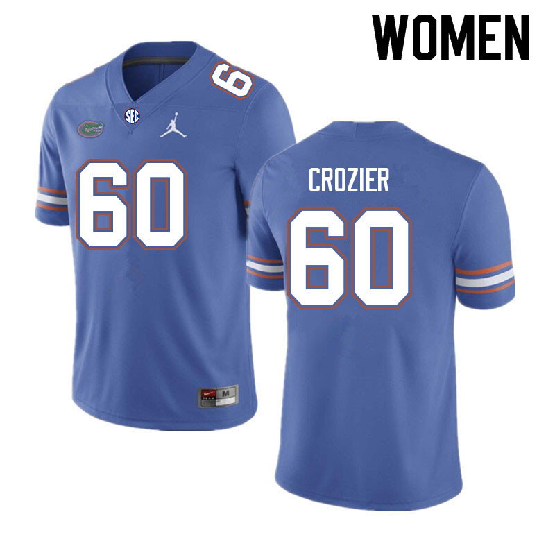 Women #60 Jackson Crozier Florida Gators College Football Jerseys Sale-Royal